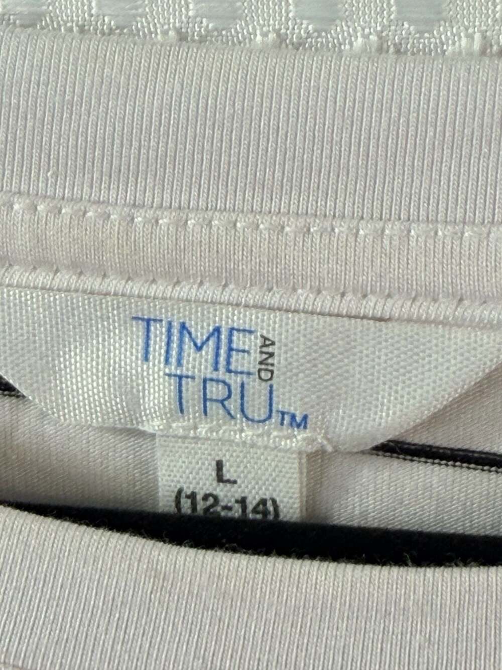 Time and Tru Striped Flutter Sleeve Front Tie T-Shirt Size L (12-14) - Picture 6 of 6